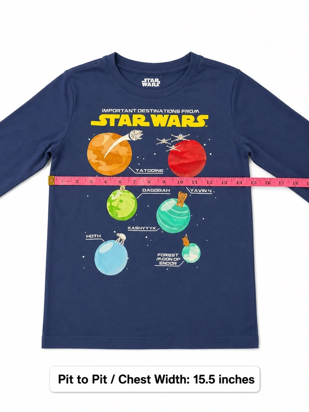 Star Wars Important Destinations Long Sleeve Shirt Youth M 2019 Graphic Tee